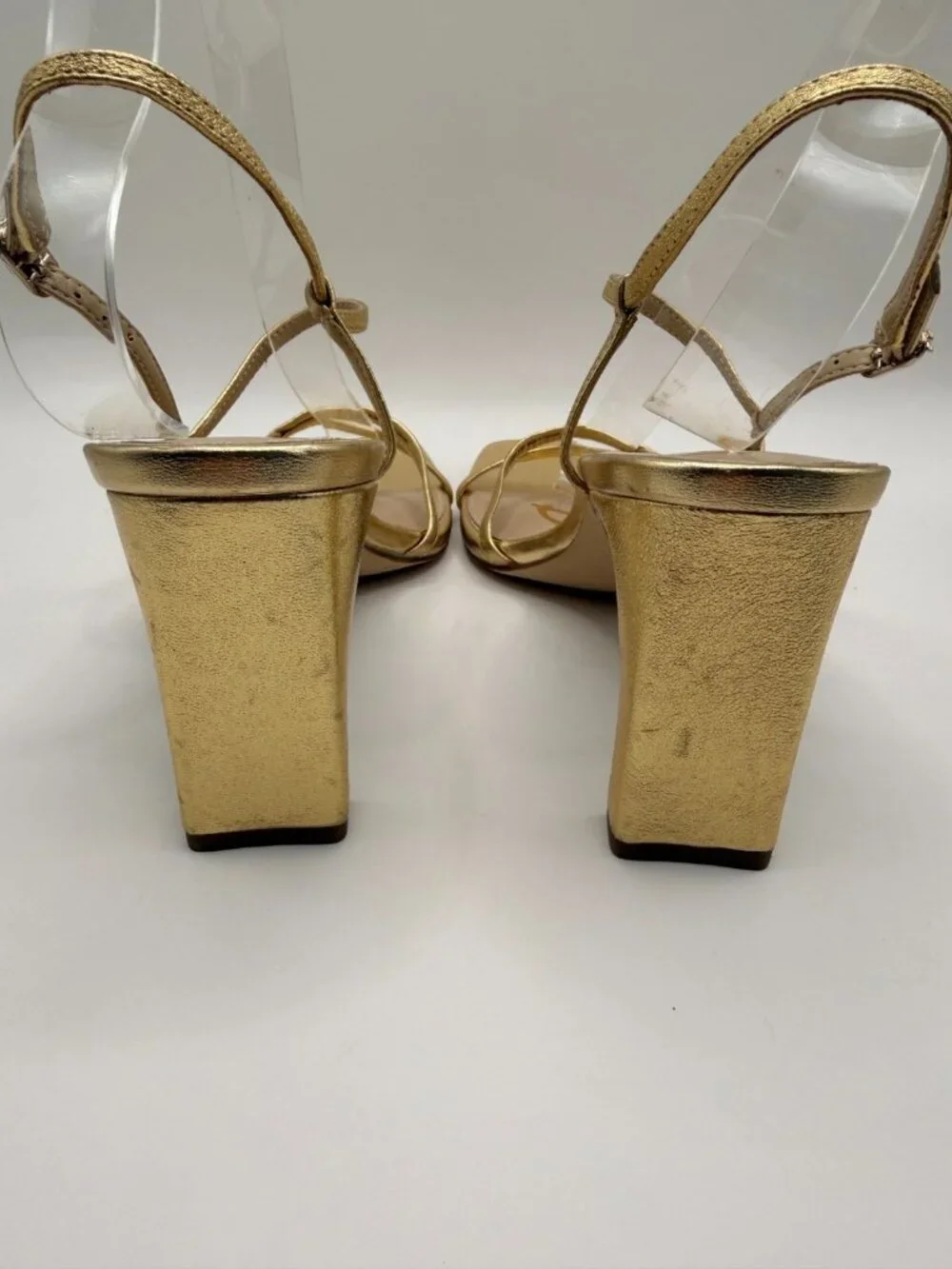 Sam Edelman Womens Emmie Golden Strap Slingback High Heels Sz 8.5